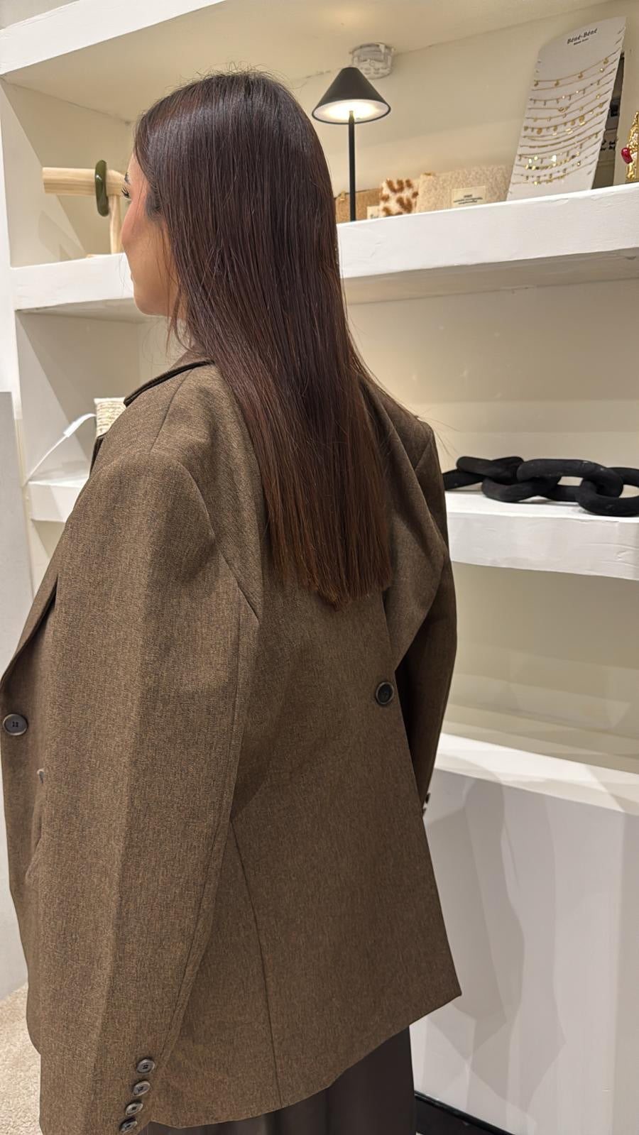 Blazer Long Camel – Fente Arrière & Coupe Oversize