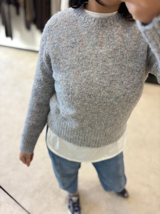 Pull grey texturé